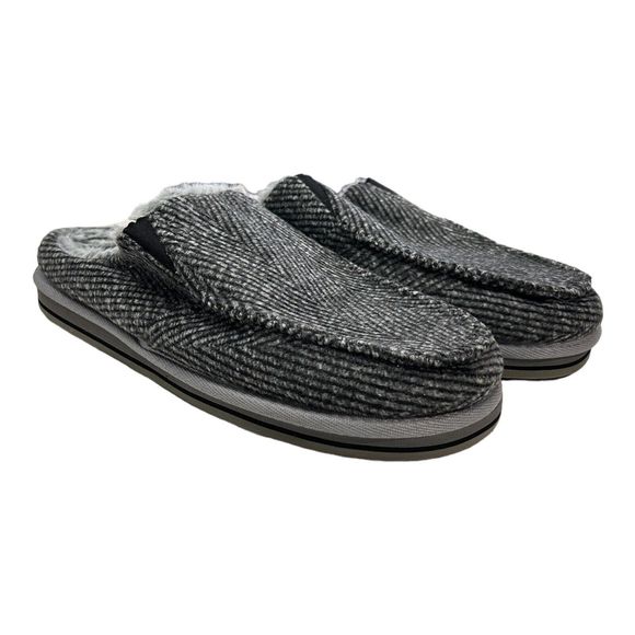 ONCAI Mens Clog Slippers with Arch Support Stripe Faux Fur Cotton-Blend... - Picture 1 of 3